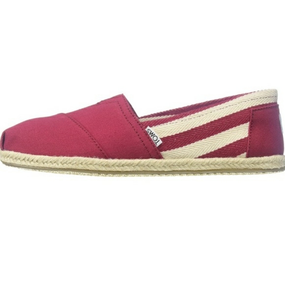 Toms red striped canvas slip ons - Picture 2 of 8